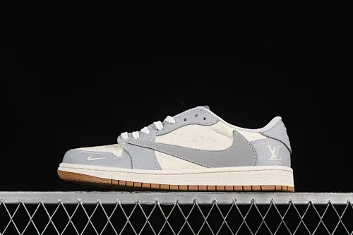 All categories Air Jordan Jordan series basketball shoes Air Jordan 1 Low High-end customized low-top sneakers Travis Scott x Fragment Design x Air Jordan 1 Low OG SP AJ1 LV joint gray and white raw rubber low-top cultural casual sneakers XS2024-057